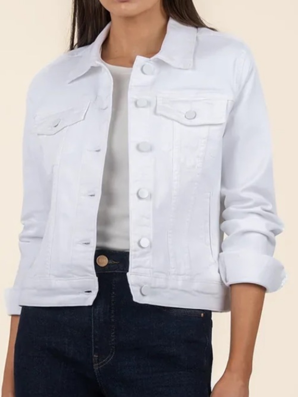 Kut From The Cloth White Women's Denim Julia Jacket Size Large NWT